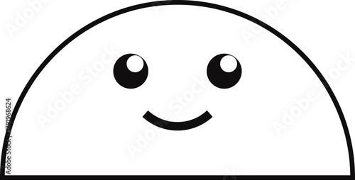 semi circle shape cute cartoon line.svg