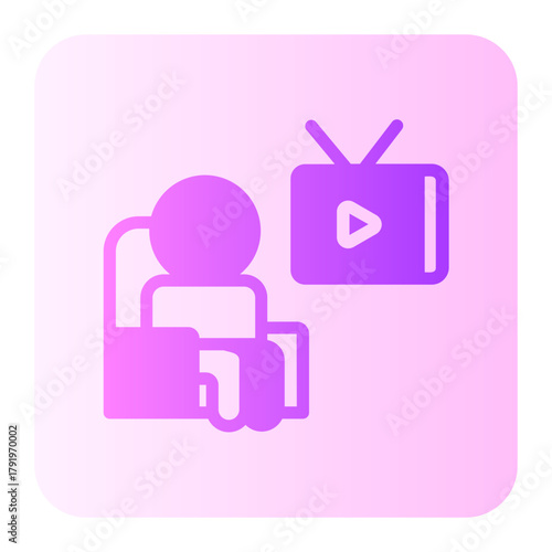 tv watching gradient icon