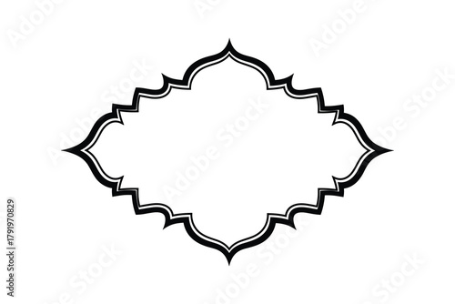 Elegant ornamental frame. Flourish border with arabesque elements