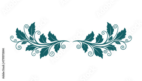 Elegant ornamental branch elements with swirls, ideal for text or page embellishment