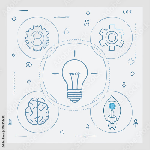 Creative Idea Generation Brainstorming, Innovation, and Problem-Solving with a Lightbulb and Gears