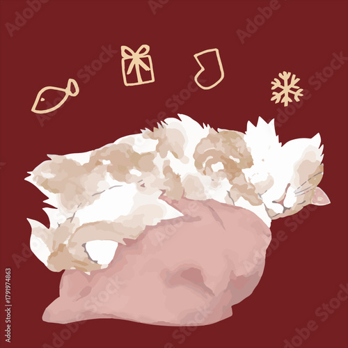 Fluffy Cat Days – Beige Siberian Cat