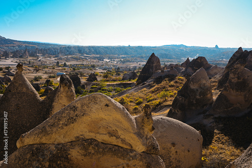 Volcanic Rock Formations and Cave Houses in Cappadocia, Turkey