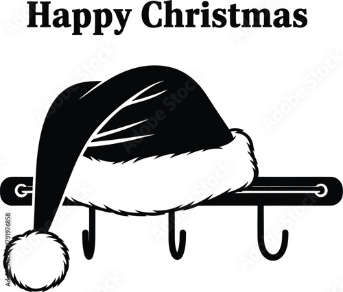 Festive Christmas hat hanging on a rack