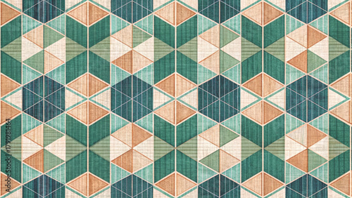 retro mid-century modern geometric pattern vector background 