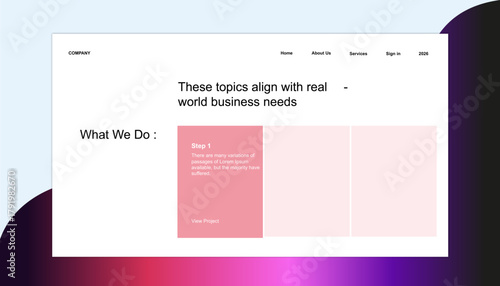 Modern Business Service Overview Presentation Slide with Layered Sphere Graphic