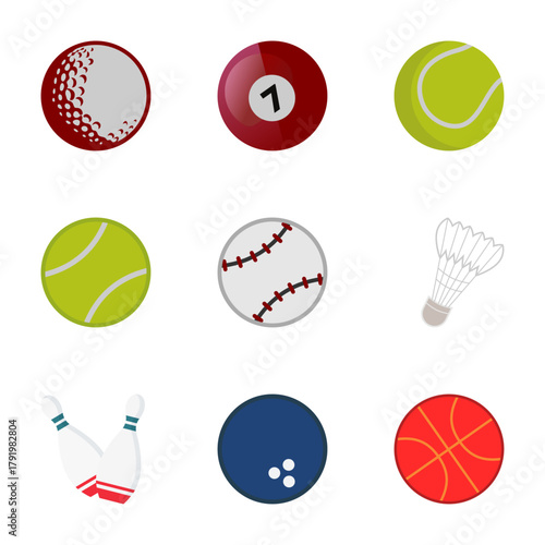 vector set icon of sport ball (artwork 2)