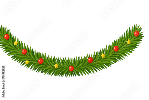 Vector Christmas Garland Isolated on Transparent Background