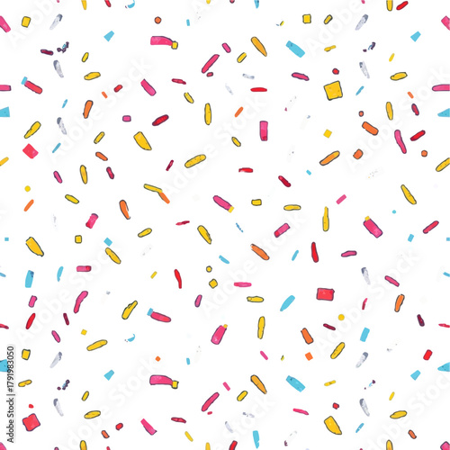 Colorful confetti scattered across a bright white background, creating a festive and celebratory visual, perfect for various design projects and joyful occasions.