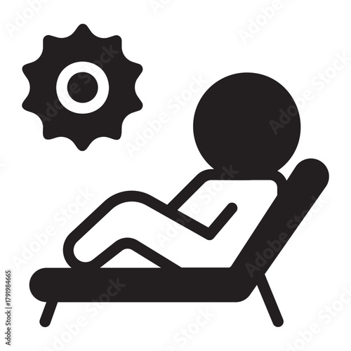 sunbathing glyph icon