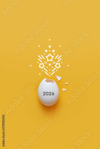 Eggshell and inscription: 2024. The symbol of the coming 2022. P