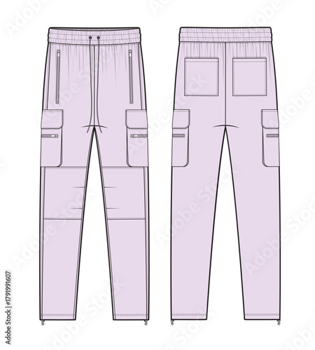 Sweatpants vector design technical illustration by adobe illustrator.