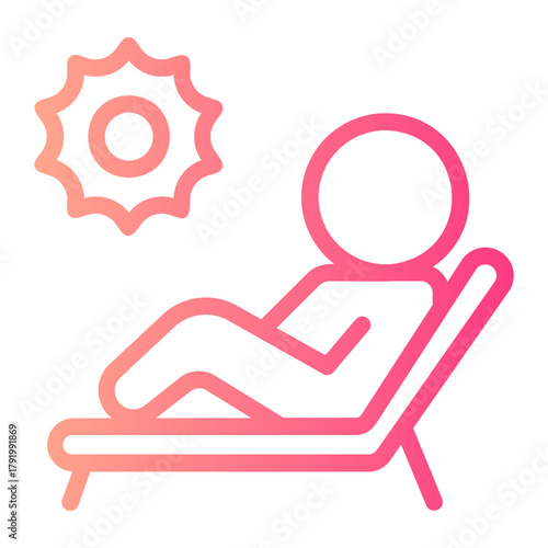 sunbathing gradient icon