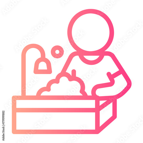 wash the dishes gradient icon