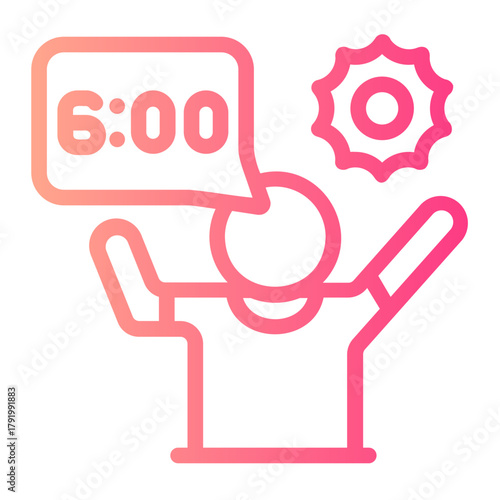 wake up gradient icon