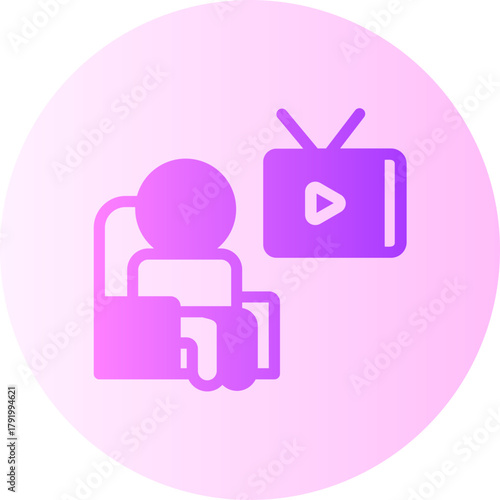 tv watching gradient icon