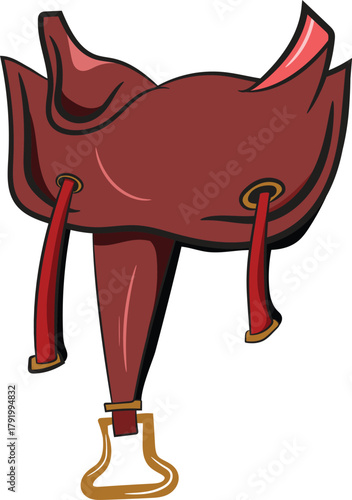 Cowboy Saddle Vector Clipart