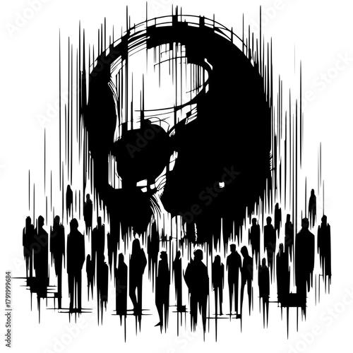 Abstract skull silhouette