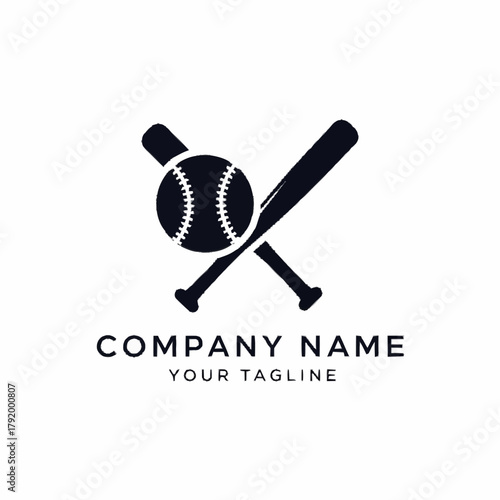 Baseball and Bats Logo Design.