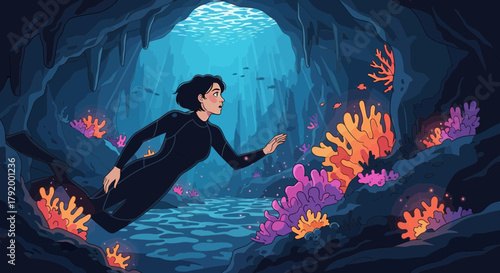 Exploring the Underwater Grotto: A Scuba Diver's Journey Through a Vibrant Ecosystem