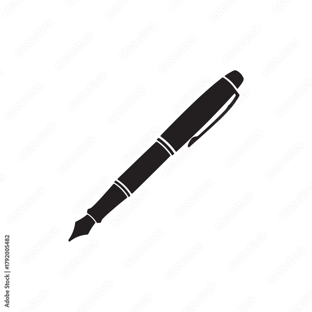 Fototapeta premium Pen silhouette vector illustration on white background 