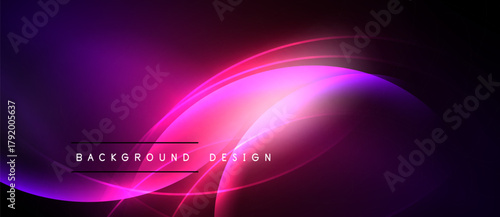 Abstract purple design. Flowing lines create dynamic, glowing effect. Dark background emphasizes bright curves, modern aesthetic.