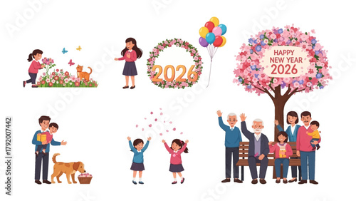 Happy New Year 2026: A composite image captures the joyous essence of a new year, showcasing family unity and heartwarming scenes.