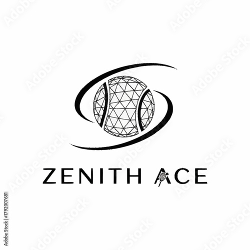 Zenith Ace Logo Featuring a Geodesic Sphere with Orbiting Lines and Modern Typography.