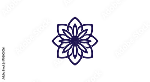 Symmetrical stylized floral vector design radiating elegance and simplicity, a captivating