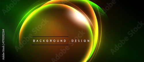 Abstract neon glow, vibrant colors blend. Dynamic curves create modern background design. Dark space emphasizes luminosity.
