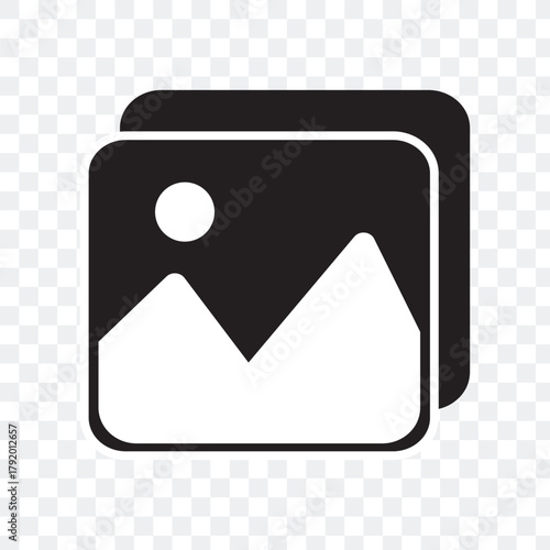 No photo thumbnail graphic element. No found or available image in the gallery or album. Flat picture placeholder symbol for the app, website, or user interface design. Vector illustration.