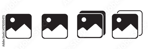 gallery icon icon set, image icon, picture symbol. photo signs. vector illustration.