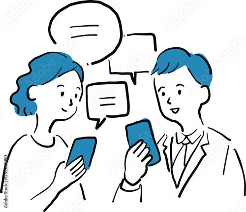 Smartphone communication message illustration