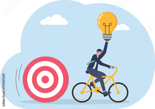 illustration of being pursued by targets in designing a relevant business idea and innovation
