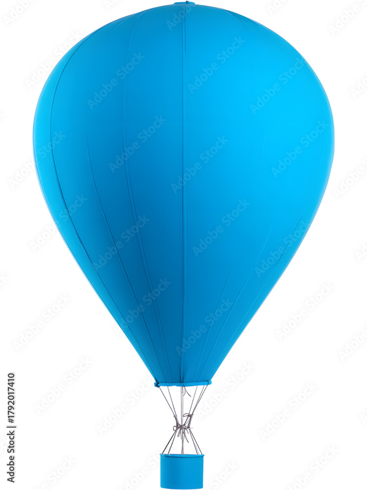 Fototapeta premium Blue hot air balloon isolated on transparent background, perfect for travel and adventure design visuals..
