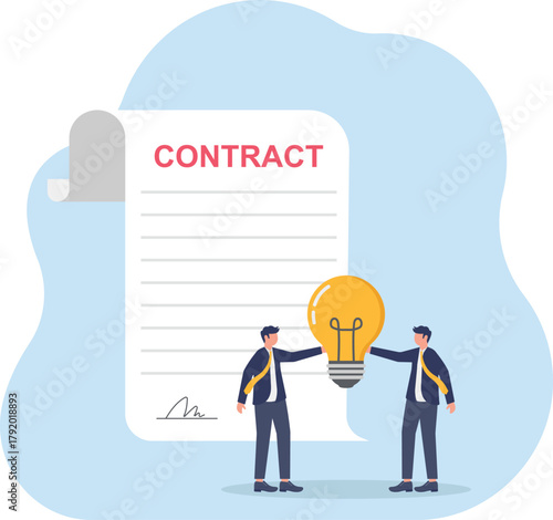 illustration of providing ideas and innovations to a new employee
