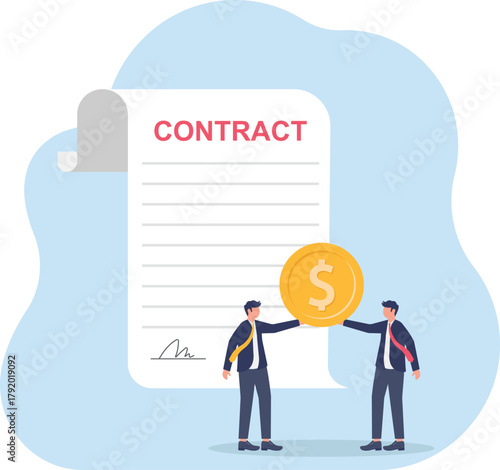 illustration of providing a deposit for the agreed project
