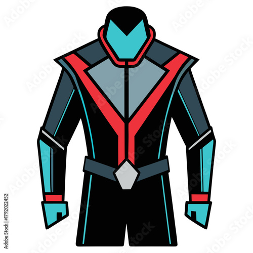 Futuristic sci fi character costume design illustration
