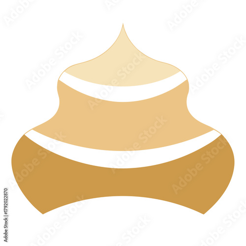 Abstract swirl shape with creamy layers and white stripes