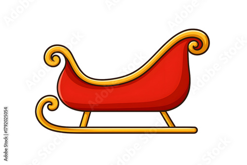 Vector Illustration of Santa Sleigh Isolated on Transparent Background