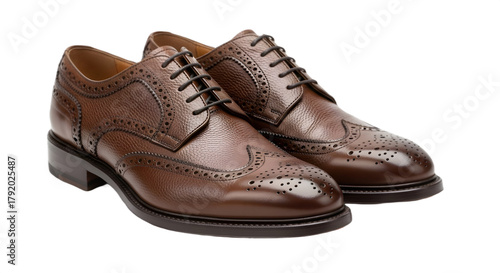 Wallpaper Mural Classic brown leather men's oxford brogues for business and formal style isolated PNG with Transparent Background Torontodigital.ca