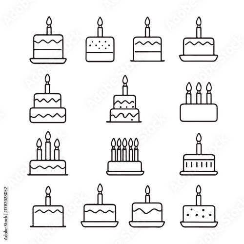 birthday cake set for birthday party banner, flayer social media banner. 