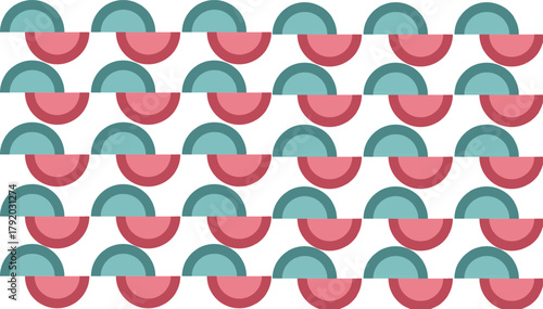 A neat, repeating semicircular pattern background. A geometric pattern in the shape of a semicircle.