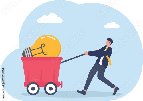 illustration of gaining business ideas and innovations to be applied in business
