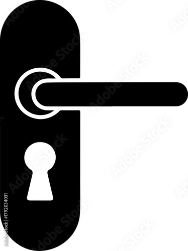 door handle with keyhole silhouette vector illustration