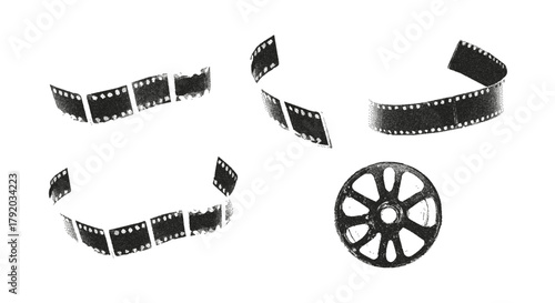 Film stipple grunge grainy noisy texture vintage. Photocopy effect vector illustration on transparent background.