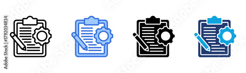 Project Management icon Multi Style Vector Illustration
