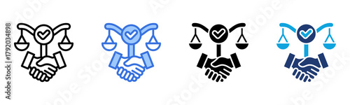 Law Agreement icon Multi Style Vector Illustration