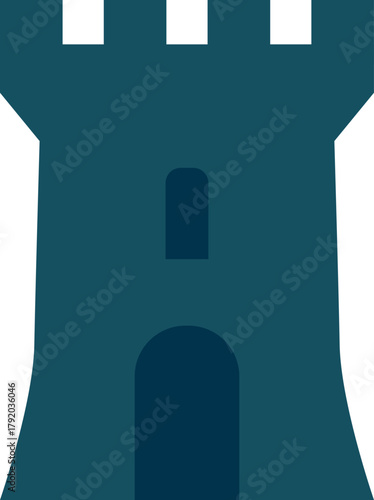 Medieval stone tower keep front view