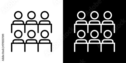 Audience Icon Set. Clean Line Design With Light And Dark Versions For Versatile Use. 